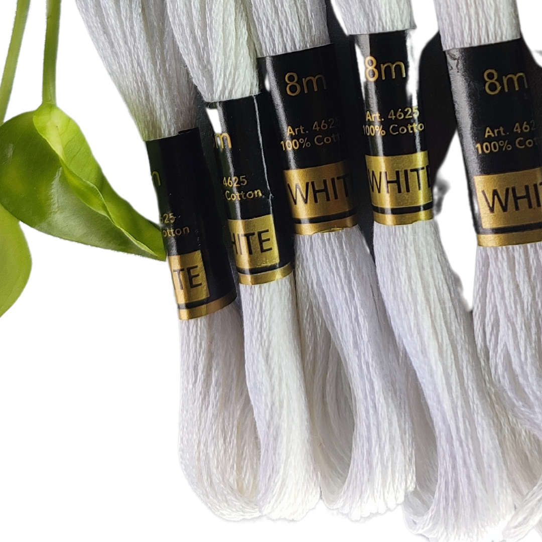 anchor thread for embroidery in white colour