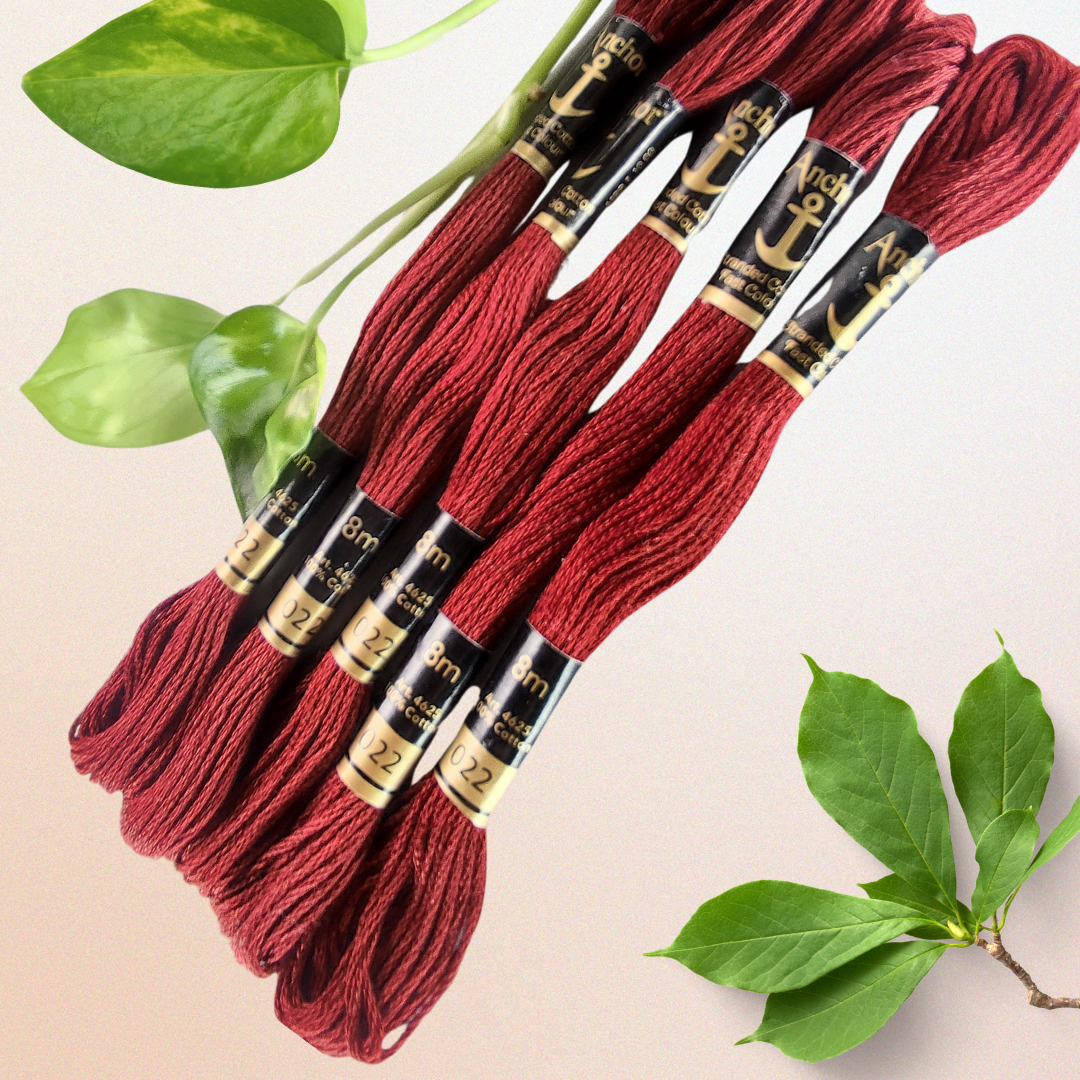 Dark red anchor embroidery thread 022
