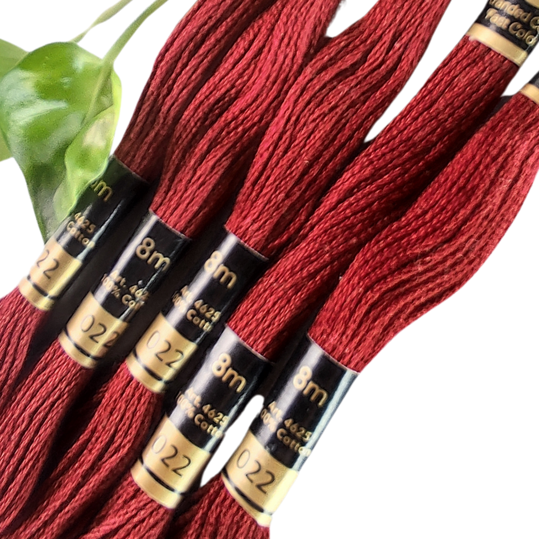 Dark red anchor embroidery thread 22