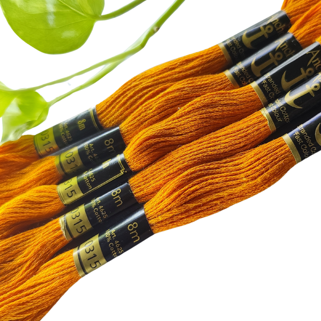 Anchor Embroidery Thread 351 in vibrant orange color