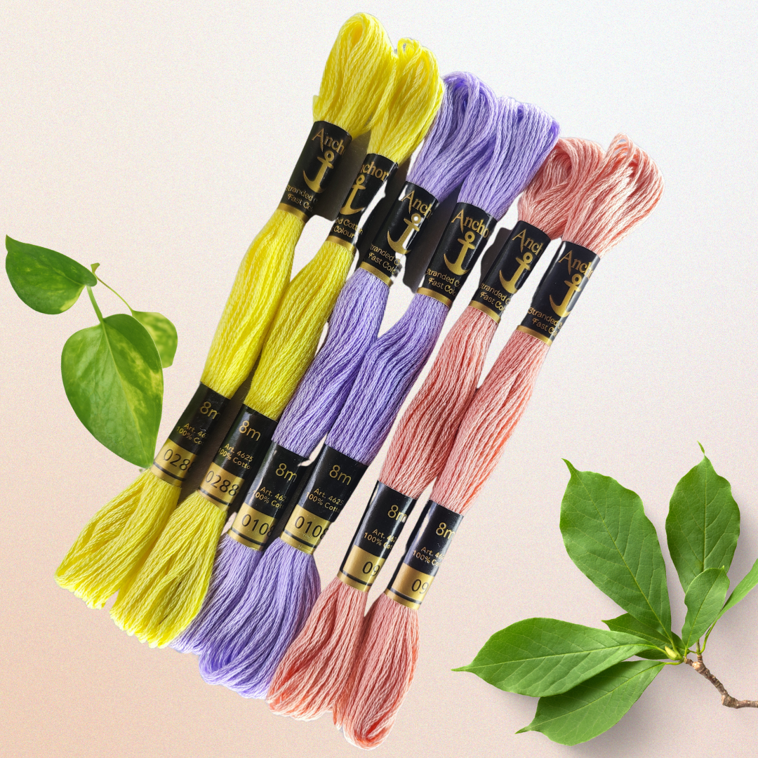 Anchor Embroidery Thread Set - 09, 0108, 0288