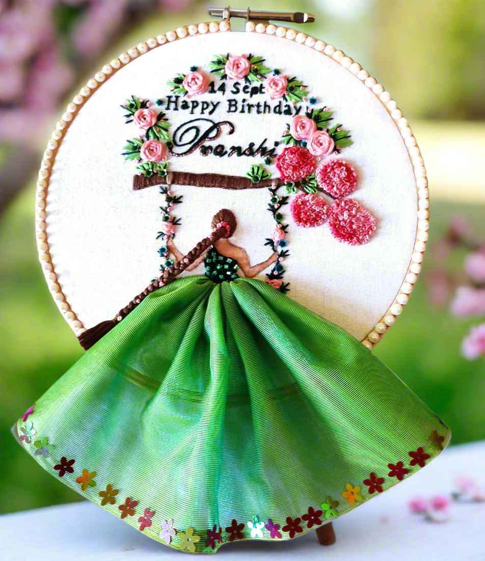 Happy Birthday Girl Embroidery Hoop