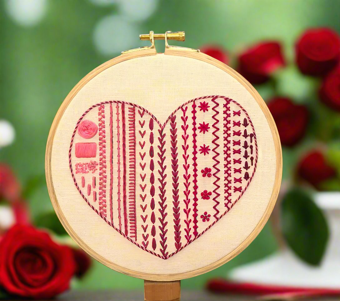 DIY Beginner Friendly Embroidery Stitches Learning Kit - Sew Some Red - SCEPOPDK002