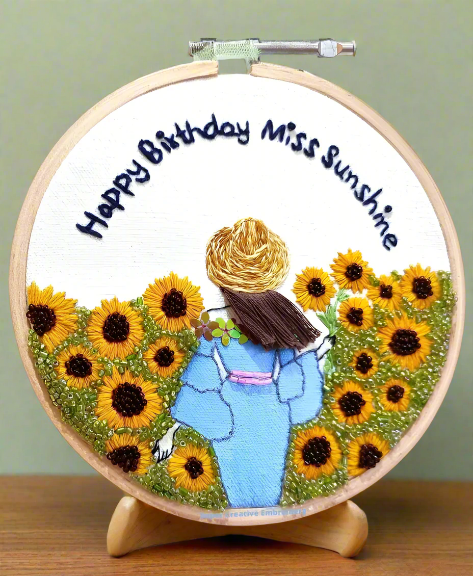 Sunshine Special Birthday Embroidery Hoop Gift for Girls