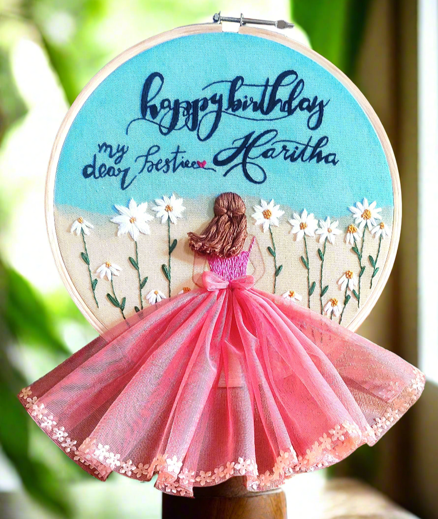 Customised Embroidery Hoop Gift for Birthday