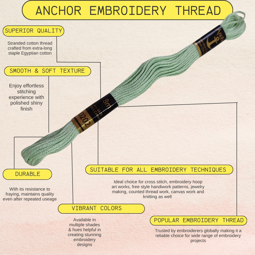 Anchor Embroidery Thread - 0202 - Mint Green Light