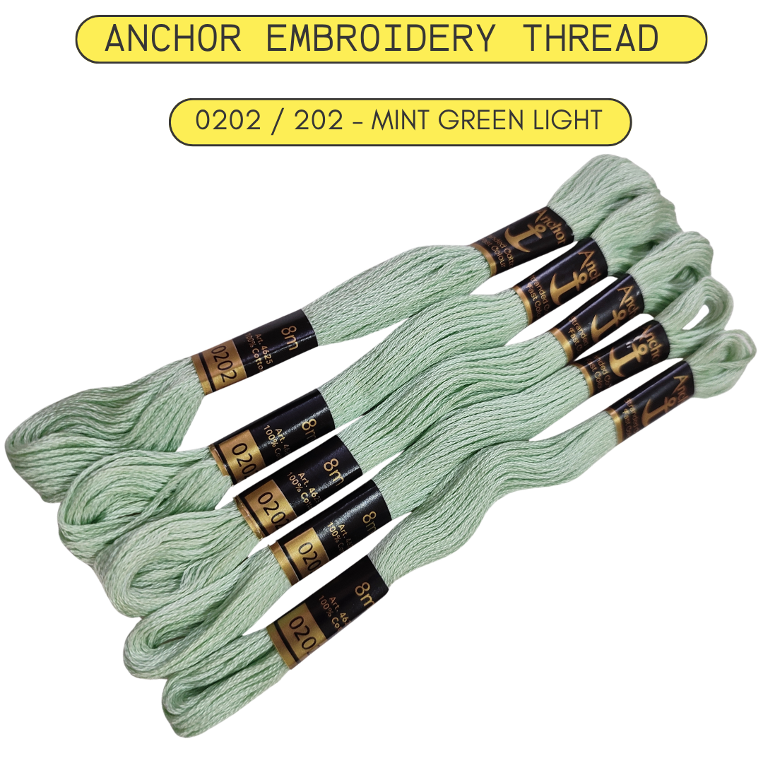 Anchor Embroidery Thread - 0202 - Mint Green Light