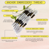 White color anchor embroidery thread with special embroidery thread features highlighting the durability, superior quality, smooth & soft texture with vibrant colors, popular embroidery thread suitable for all embroidery techniques