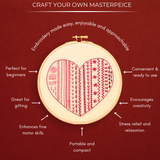 DIY Beginner Friendly Embroidery Stitches Learning Kit - Sew Some Red - SCEPOPDK002