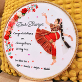 Bharatanatayam Embroidery Customized Art Gift for Special Events