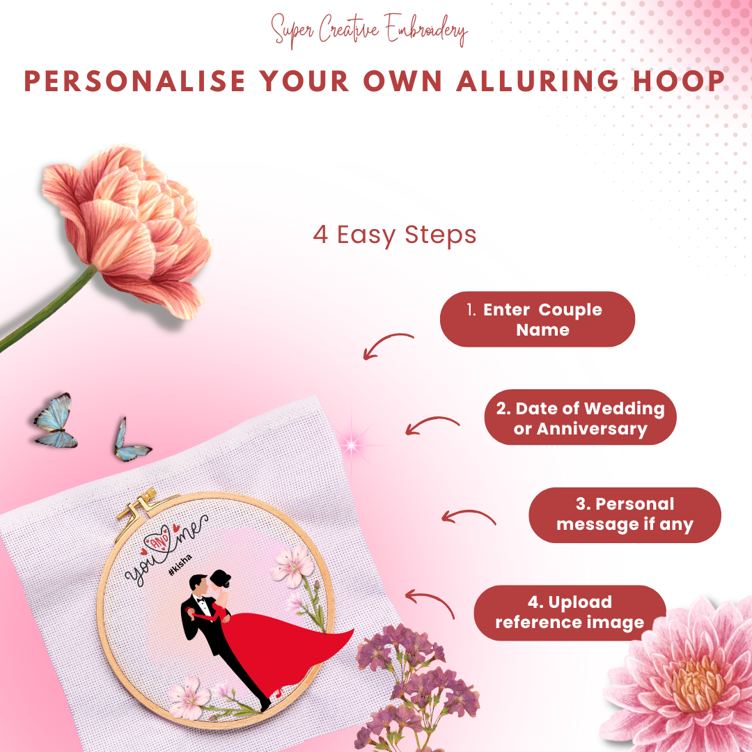 Personalized Wedding Hoop for Couples | North Indian Wedding Anniversary Gift