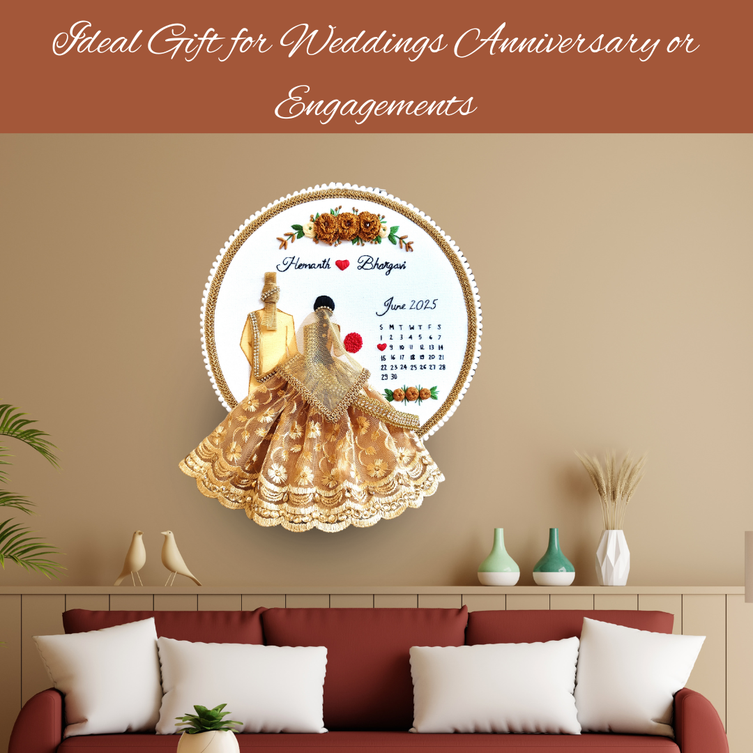 Personalized Wedding Hoop for Couples | North Indian Wedding Anniversary Gift