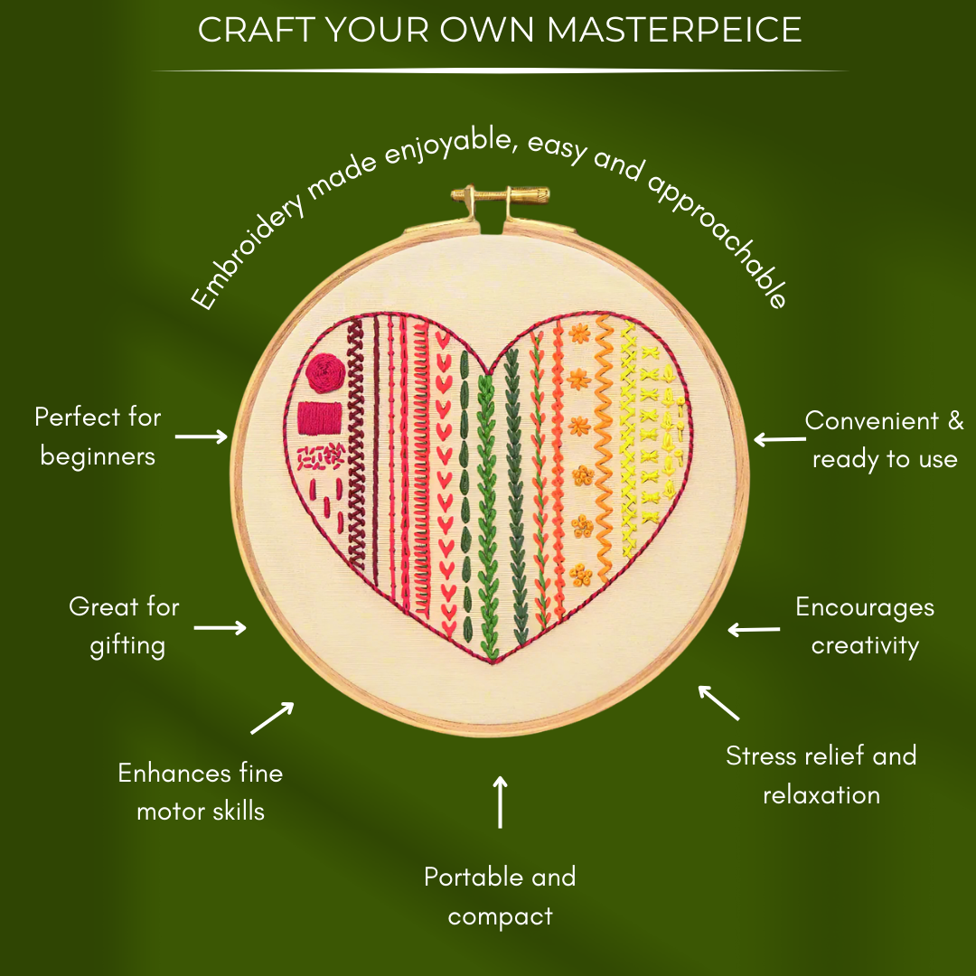 DIY Beginner Friendly Embroidery Stitches Learning Kit